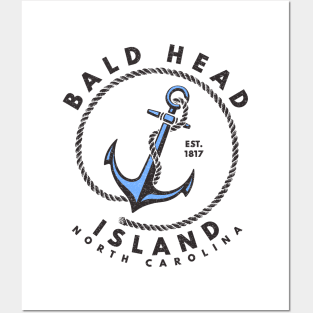 Vintage Anchor and Rope for Traveling to Bald Head Island, North Carolina Posters and Art